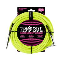 Thumbnail van Ernie Ball 6085 18&#039; Braided Straight / Angle Instrument Cable Neon - Yellow