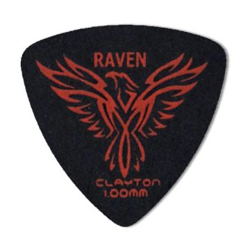 Preview van Clayton BRT100 BLACK RAVEN PICK ROUNDED TRIANGLE 1.00MM