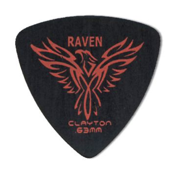 Preview of Clayton BRT63 BLACK RAVEN PICK ROUNDED TRIANGLE .63MM