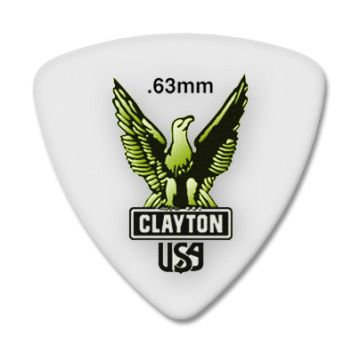 Preview van Clayton RT63 ACETAL/POLYMER PICK ROUNDED TRIANGLE .63MM