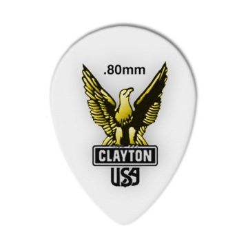 Preview of Clayton SAST80 SHARP ACETAL/POLYMER PICK SMALL TEARDROP .80MM