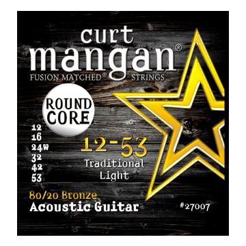 Preview van Curt Mangan 27007 12-53 80/20 Bronze Traditional Light ROUND CORE