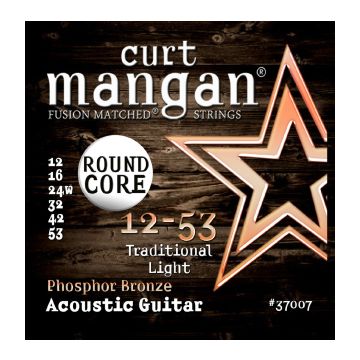 Preview van Curt Mangan 37007 12-53 PhosPhor Bronze Traditional Light ROUND CORE