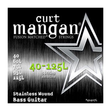 Preview van Curt Mangan 42407L Stainless Wound Light 5-String Extra Long 35&quot; Scale