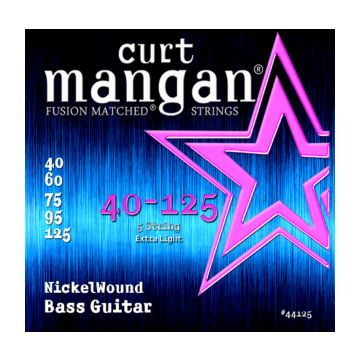 Preview of Curt Mangan 44125 40-125 Nickel Wound Light 5-String