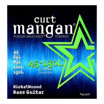 Preview of Curt Mangan 45130L Extra Long scale  45-130 5 string Nickel Wound