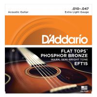 Thumbnail van D&#039;Addario EFT15 Flat tops Extra light semi-flattened phosphor bronze