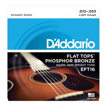 Preview van D&#039;Addario EFT16 Flat tops Light semi-flattened phosphor bronze