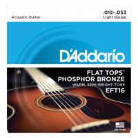 Thumbnail van D&#039;Addario EFT16 Flat tops Light semi-flattened phosphor bronze