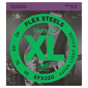 Preview of D&#039;Addario EFX220 FlexSteels Bass, Super Light, 40-95, Long Scale