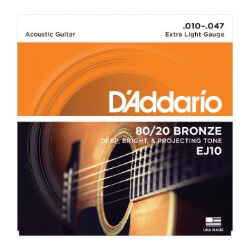 Preview van D&#039;Addario EJ10 Extra Light - 80/20 Bronze
