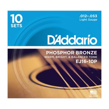 Preview of D&#039;Addario EJ16-10P 10PACK Light - Phosphor bronze