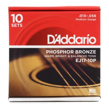 Preview van D&#039;Addario EJ17-10P 10PACK Medium - Phosphor bronze