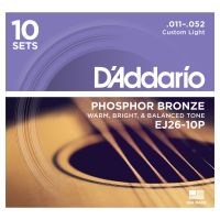 Thumbnail van D&#039;Addario EJ26-10P 10PACK Custom Light - Phosphor bronze