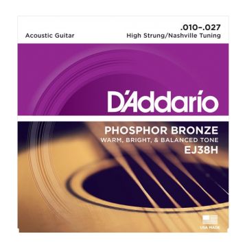 Preview van D&#039;Addario EJ38H High strung/Nashville Phosphor bronze