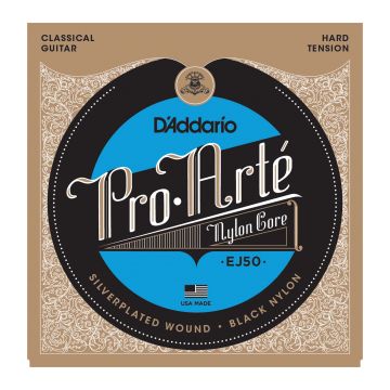 Preview of D&#039;Addario EJ50 Pro-Art&eacute; Black Nylon, Hard Tension