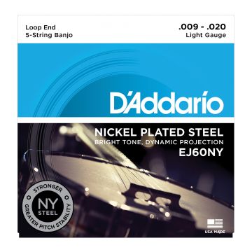 Preview van D&#039;Addario EJ60NY 5-String Banjo, Nickel, Light, 9-20
