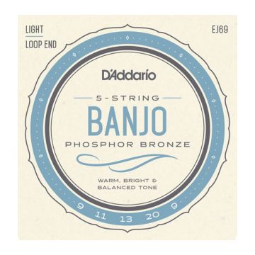 Preview van D&#039;Addario EJ69  Banjo Phosphor Bronze Wound Lgt.