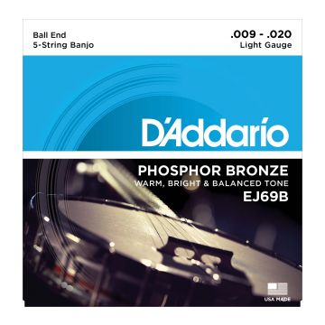 Preview van D&#039;Addario EJ69B Banjo Ball End Phosphor Bronze Lg
