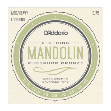 Preview of D&#039;Addario EJ75 Mandolin Strings, Phosphor Bronze, Medium/Heavy, 11.5-41