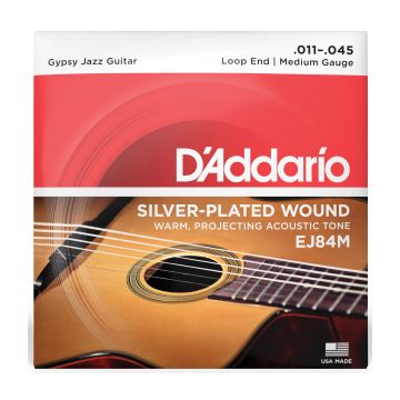 Preview van D&#039;Addario EJ84M Gypsy Jazz Acoustic Guitar Strings, Loop End, Medium, 11-45