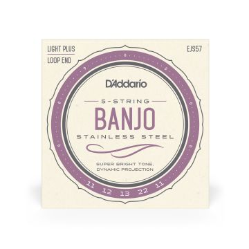Preview of D&#039;Addario EJS57 5-String Banjo Strings, Stainless Steel, Custom Medium, 11-22