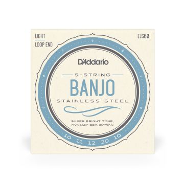 Preview van D&#039;Addario EJS60 5-String Banjo Strings, Stainless Steel, Light, 9-20