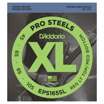 Preview of D&#039;Addario EPS165SL ProSteels Bass, Custom Light, 45-105, Super Long Scale