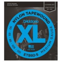 Thumbnail van D&#039;Addario ETB92-5 Long scale Black Nylon Tapewound