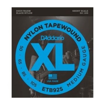 Preview of D&#039;Addario ETB92S Short scale Black Nylon Tapewound