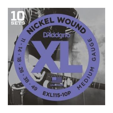 Preview of D&#039;Addario EXL115-10P 10PACK XL nickelplated steel