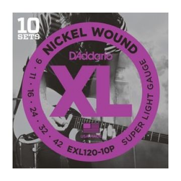 Preview of D&#039;Addario EXL120-10P 10PACK XL nickelplated steel
