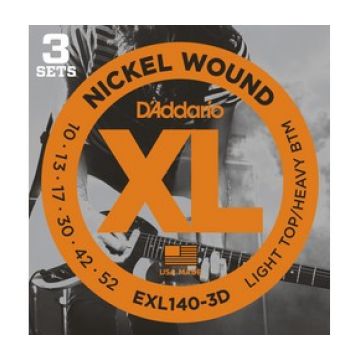 Preview of D&#039;Addario EXL140-3D 3PACK XL nickelplated steel