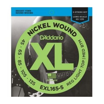 Preview of D&#039;Addario EXL165-5 Long scale XL nickelplated steel