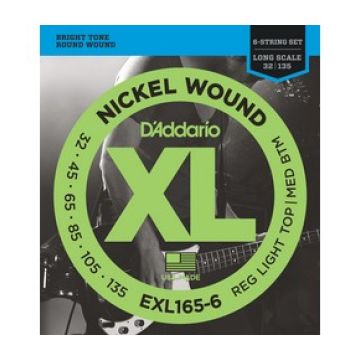 Preview of D&#039;Addario EXL165-6 Long scale XL nickelplated steel