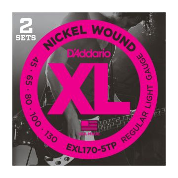 Preview of D&#039;Addario EXL170-5TP  2pack! XL nickelplated steel