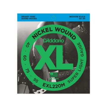 Preview of D&#039;Addario EXL220M Nickel Wound Bass, Super Light, 40-95, Medium Scale