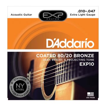 Preview of D&#039;Addario EXP10 Extra Light Coated 80/20 bronze