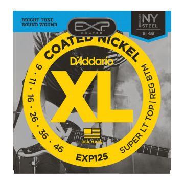 Preview of D&#039;Addario EXP125 Super Light Top/Regular EXP coated nickel plated steel