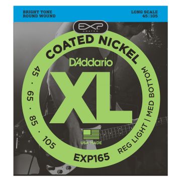 Preview of D&#039;Addario EXP165 Coated Nickel Wound Bass, Light Top/Medium Bottom, 45-105, Long Scale