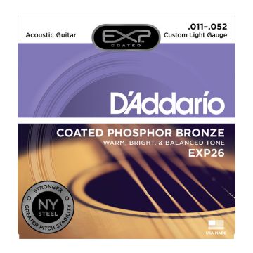 Preview of D&#039;Addario EXP26 Custom Light Coated phosphor bronze