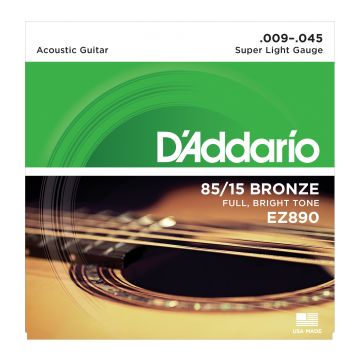 Preview of D&#039;Addario EZ890 85/15 Bronze Acoustic Guitar Strings, Super Light - .009 - .045