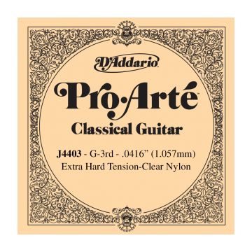 Preview of D&#039;Addario J4403 Pro-Art&eacute; Nylon Classical Guitar Single String, Extra-Hard Tension, G3 Third String