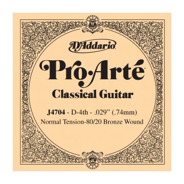 Preview of D&#039;Addario J4704 80/20 Bronze Pro-Art&eacute; Nylon Classical Guitar Single String, Normal Tension, D4 Fourth String