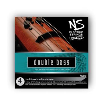 Preview of D&#039;Addario NS Electric NS610 Traditional Bass String Set, 3/4 Scale, Medium Tension
