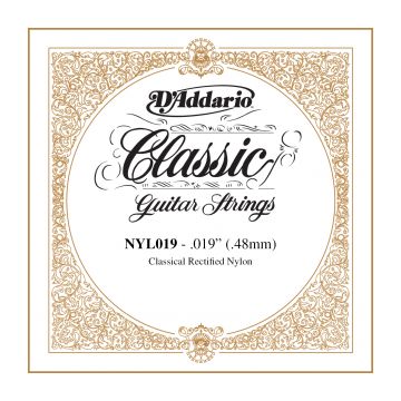 Preview of D&#039;Addario NYL019 Rectified Nylon Classical Guitar Single String .019