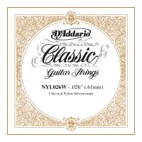 Thumbnail of D&#039;Addario NYL026W Silver-plated Copper Classical Single String .026