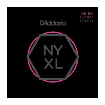 Preview of D&#039;Addario NYXL0980 Nickel Wound 8-String Electric Guitar Strings, Super Light, 09-80