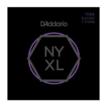 Preview of D&#039;Addario NYXL1164 Nickel Wound 7-String Electric Guitar Strings, Medium, 11-64