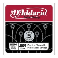 Thumbnail of D&#039;Addario PL009-5 Plain steel Electric or Acoustic 5 pack